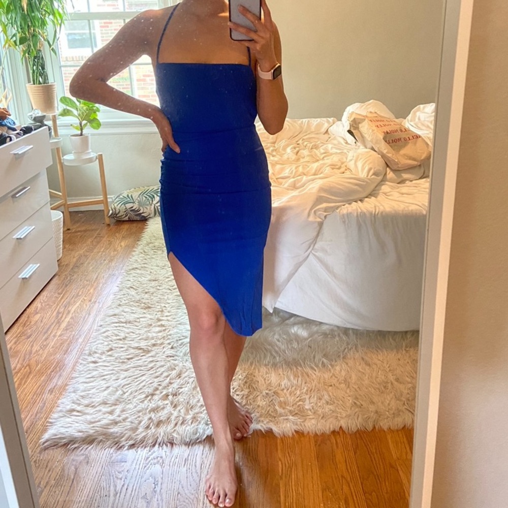 HELLO MOLLY REGALE HER MIDI DRESS ROYAL BLUE XS